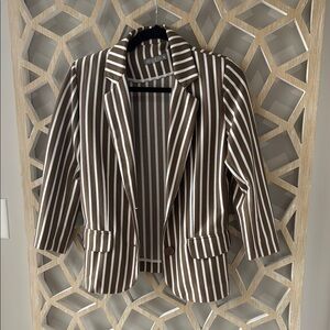 Brown Striped Women's Blazer